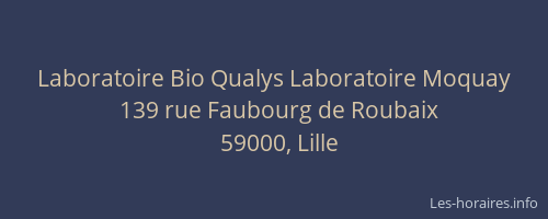 Laboratoire Bio Qualys Laboratoire Moquay