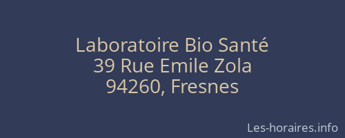 Laboratoire Bio Santé