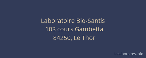 Laboratoire Bio-Santis