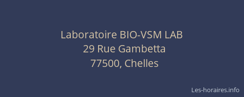 Laboratoire BIO-VSM LAB