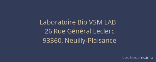 Laboratoire Bio VSM LAB