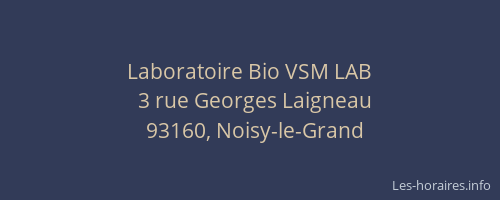 Laboratoire Bio VSM LAB