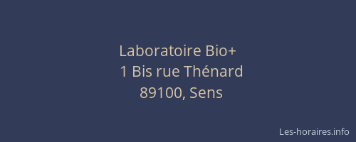 Laboratoire Bio+