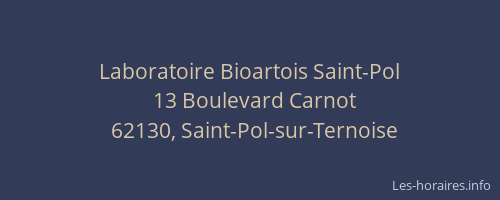 Laboratoire Bioartois Saint-Pol