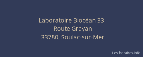 Laboratoire Biocéan 33