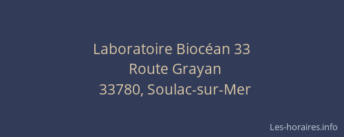 Laboratoire Bioc&eacute;an 33