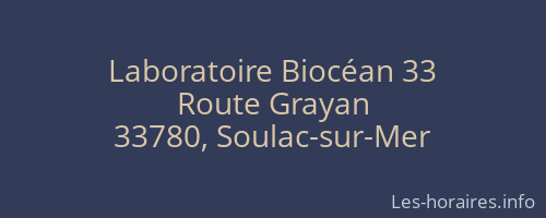Laboratoire Biocéan 33