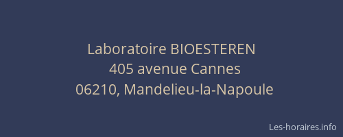 Laboratoire BIOESTEREN
