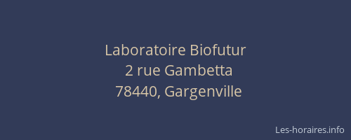 Laboratoire Biofutur