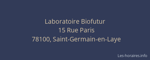 Laboratoire Biofutur