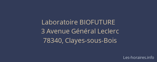Laboratoire BIOFUTURE