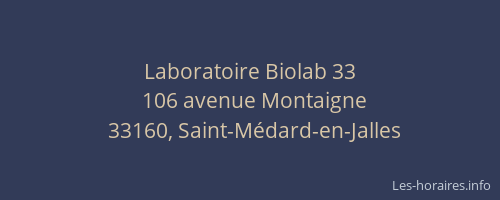Laboratoire Biolab 33