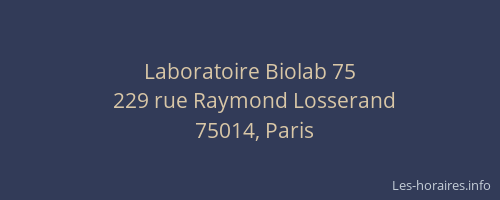 Laboratoire Biolab 75