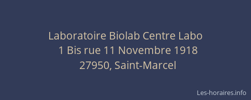 Laboratoire Biolab Centre Labo