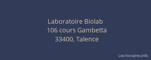 Laboratoire Biolab