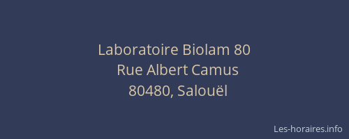 Laboratoire Biolam 80