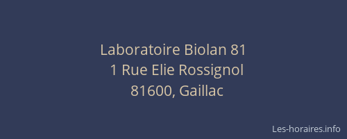 Laboratoire Biolan 81