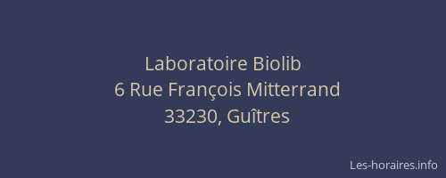 Laboratoire Biolib