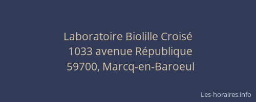 Laboratoire Biolille Croisé