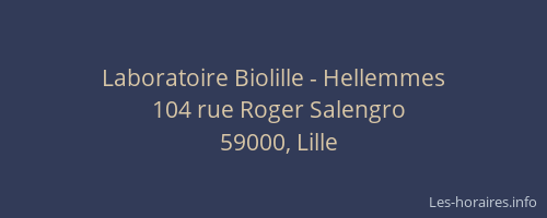 Laboratoire Biolille - Hellemmes