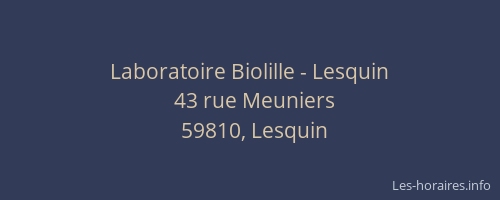 Laboratoire Biolille - Lesquin