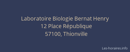 Laboratoire Biologie Bernat Henry