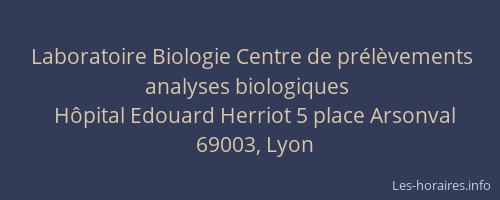 Laboratoire Biologie Centre de prélèvements analyses biologiques