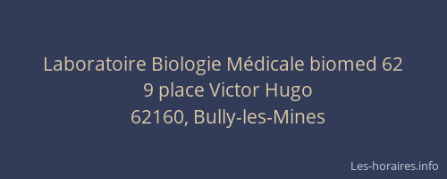 Laboratoire Biologie Médicale biomed 62