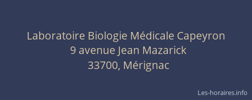 Laboratoire Biologie Médicale Capeyron