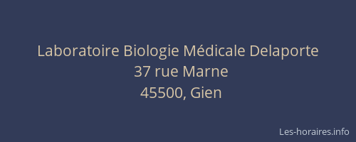 Laboratoire Biologie M&eacute;dicale Delaporte
