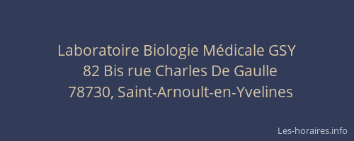Laboratoire Biologie M&eacute;dicale GSY
