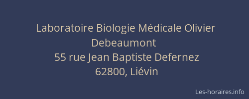 Laboratoire Biologie Médicale Olivier Debeaumont