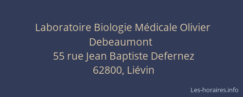 Laboratoire Biologie M&eacute;dicale Olivier Debeaumont