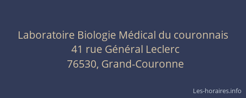 Laboratoire Biologie Médical du couronnais
