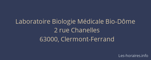 Laboratoire Biologie Médicale Bio-Dôme