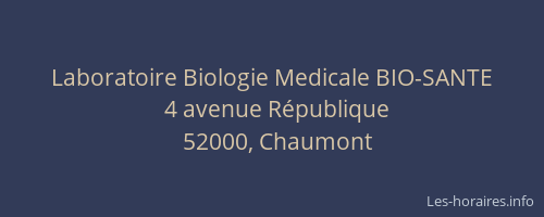 Laboratoire Biologie Medicale BIO-SANTE