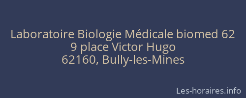 Laboratoire Biologie Médicale biomed 62