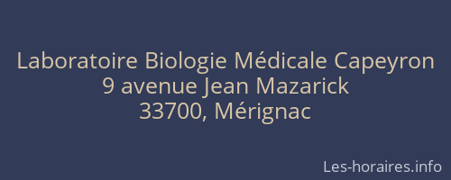 Laboratoire Biologie Médicale Capeyron