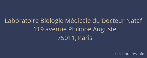 Laboratoire Biologie Médicale du Docteur Nataf