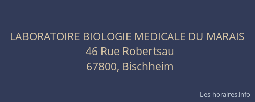 LABORATOIRE BIOLOGIE MEDICALE DU MARAIS