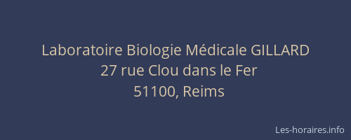 Laboratoire Biologie Médicale GILLARD