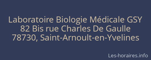 Laboratoire Biologie Médicale GSY