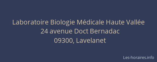 Laboratoire Biologie Médicale Haute Vallée