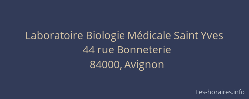 Laboratoire Biologie Médicale Saint Yves