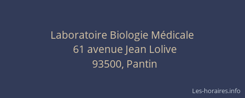Laboratoire Biologie Médicale