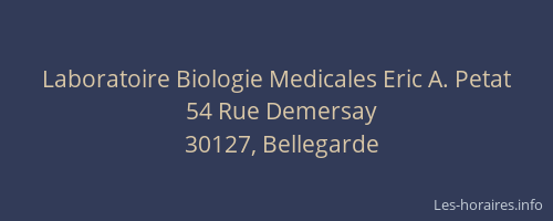 Laboratoire Biologie Medicales Eric A. Petat