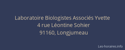 Laboratoire Biologistes Associés Yvette