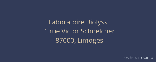 Laboratoire Biolyss