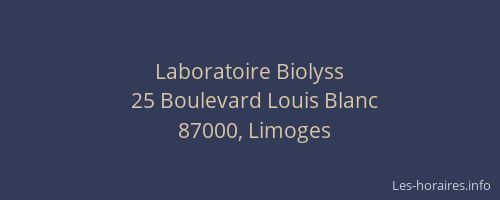 Laboratoire Biolyss