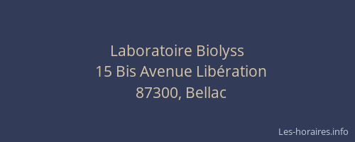 Laboratoire Biolyss